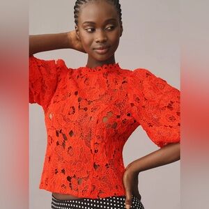 Anthropologie Sarah Hann Lace Blouse Size L